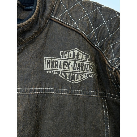 Harley Davidson Men's MEDIUM Distressed Genuine Motor Clothes Vault Jacket
